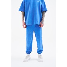 Machinist Clothing Erkek Relaxed Yıkamalı Eşofman Altı Açık Mavi Efektli