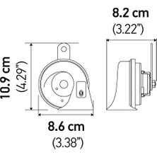 Hype Store Korna TE26 Set - 12V - 110DB(A) - 400Hz-500Hz - Yüksek Ses/düşük Ses - Elektrikli - Ece Onaylı - Gövde Rengi: Siyah - Miktar: 2 Fanfare