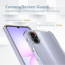 Hype Store - Galaxy A07 ile Uyumlu Kılıf Kamera Çıkıntılı Korumalı Yumuşak Şeffaf Silikon + 9h Ekran Koruyucu Cam