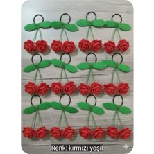 Bodrum Asel 12'li Paket Kırmızı Ponponlu Kiraz Figürlü Çocuk Saç Tokası Seti