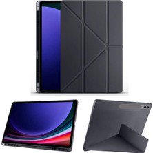 Hype Store - Galaxy Tab S9 Ultra 14.6 Inç SM-X910 ile Uyumlu Kılıf Kalem Bölmeli Origami Standlı Akıllı Kapak - Siyah