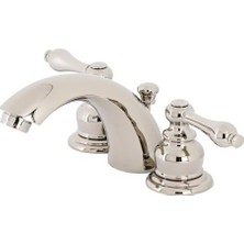 Hype Store KB946ALPN Viktorya Mini Yaygın Banyo Musluğu, Cilalı Nikel
