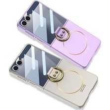 Hype Store - Galaxy Z Flip 7 ile Uyumlu Kılıf ile Uyumlu Şarj Destekli Kıpta Yüzüklü Sert Kapak