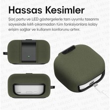 Hype Store Galaxy Buds 4 Pro ve Buds 4 ile Uyumlu Mandallı Kapak Kilit Sistemli Kumlanmış Mat Dokulu Darbelere Dayanıklı Hibrit Kılıf (Yeşil, Galaxy Buds 4 Pro/4)