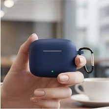 Hype Store Caseonn Kılıf Askı Aparatlı Mat Silikon Lacivert Lacivert Freebuds Se 4 Anc ile Uyumlu