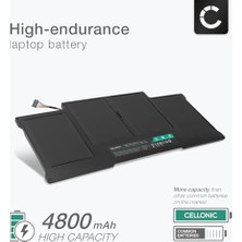 Hype Store Cellonıc 1 x MacBook Dizüstü Bilgisayar Pil, MacBook Air 13 - A1466 - MID-2017, MacBook Air 13-A1466 - MID-2012, A1369-(4800MAH, 7.4V) ile Uyumludur