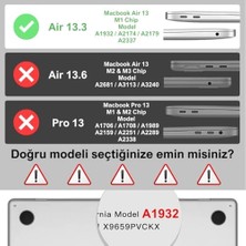 Hype Store MacBook Air 13.3 Inç 2018-2022 Arası M1 Çip ile Uyumlu Şeffaf Dayanıklı Koruyucu Kılıf, Ultra Ince Kabuk Koruma Sert Kapak A1932 A2174 A2179 A2337 (Şeffaf)
