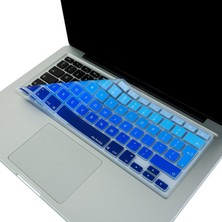 Hype Store MacBook Klavye Koruyucu Uyumlu Silikon Ince Yıkanabilir Kaplama Film Avrupa Ingilizce Ters L Enter Air Pro Eski USB Li Modeller 2008-2017 Uyumlu Lacivert Mavi