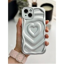 Hype Store 13 ve 14 ile Uyumlu 3D Mat Kabartma Kalp Desenli Kamera Korumalı Silikon Kılıf
