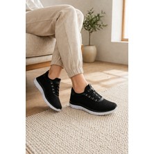 Look Life 26107 Incim Siyah Beyaz Kadın Günlük Sneaker Yazlık Fileli Spor Ayakkabı