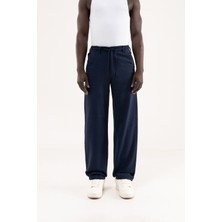 Machinist Clothing Erkek Keten Bağcıklı Pantolon Lacivert