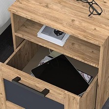 Hype Store KMD102 Ceviz Tek Çekmeceli Komodin