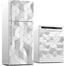 Hype Store Buzdolabı ve Bulaşık Makinası Beyaz Eşya Kaplama 3D Geometrik
