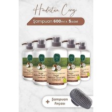 Hype Store Hindistan Cevizi Şampuan 600 ml x 5 Adet ve Şampuan Fırçası