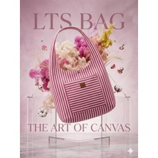 Lts Bags Kadınçizgili Keten Omuz Çantası,dışı Cepli Günlük Hobo Çanta