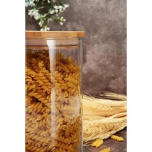 Hype Store 43463 Bamboo Ahşap Kapaklı Cam Kavanoz, Şeffaf, 1.48 Litre
