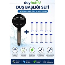 Deyhome 6 Fonksiyonlu Filtreli Duş Başlığı Basınç Artırıcı Duş Başlığı + 10 Adet Yedek Filtre