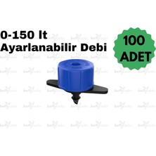 İrritime Hat Üstü Debi Ayarlı 100 Adet Damlatıcı / 0-150LT