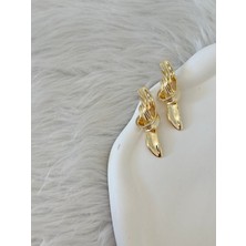 Revoia Düğüm Detaylı Gold Küpe