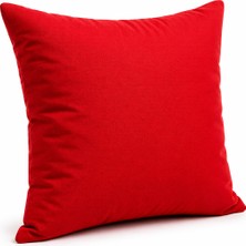 NB Tex Özel Seri Kare Kırmızı Dekoratif Kırlent Yastık 45X45