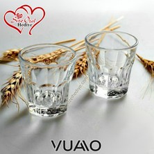 Vuao 6'lı Kahve Yanı Su Bardak Şeffaf Cam Likör Meşrubat Sunum Bardağı Takımı Şık Tasarım Çeyizlik Hediyelik Zemzem Bardağı Kokteyl Kadehi Sofra Sunum Dekoratif Cam Bardak Seti Likörlük Takım