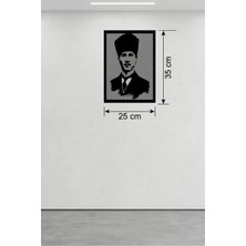 Esplendor Atatürk Line Art Metal Görünümlü Ahşap Tablo - Modern Ofis ve Ev Dekoru