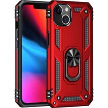 Esplendor Newface Apple iPhone 14 Plus Kılıf Sofya Yüzüklü Silikon Kapak - Kırmızı