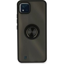 Esplendor Newface Realme C11 2021 Kılıf Montreal Yüzüklü Silikon Kapak - Siyah