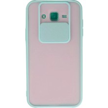 Esplendor Newface Samsung Galaxy J7 Kılıf Palm Buzlu Kamera Sürgülü Silikon - Turkuaz