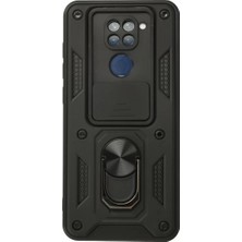Esplendor Newface Xiaomi Redmi Note 9 Kılıf Pars Lens Yüzüklü Silikon - Siyah