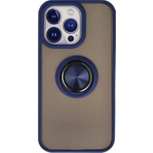 Esplendor Newface Apple iPhone 13 Pro Max Kılıf Montreal Yüzüklü Silikon Kapak - Lacivert