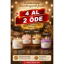 Zerneva 4'lü Kokulu Mum Seti - Avantajlı Paket (Vanilya-Çilek-Kahve-Lavanta)