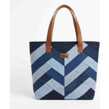 Mavicenza Kadın Patchwork Denim Tote Çanta – Özel Tasarım Kot Omuz Çantası