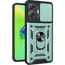 Esplendor Newface Infinix Hot 30 5g Kılıf Pars Lens Yüzüklü Silikon - Yeşil