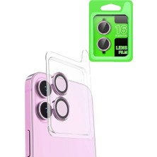 Esplendor Newface Apple iPhone 16 Plus Raze Metal Kamera Lens - Pembe