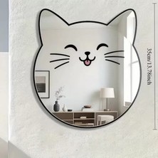 Esplendor Kırılmaz Pleksi Gülen Kedi Duvar Aynası - 35X35 cm Çocuk ve Bebek Odası Dekoratif Ayna