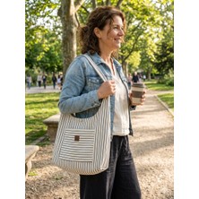 Lts Bag Ltsbag Çizgili Kanvas Gabardinomuzçantası,ketenbezçanta