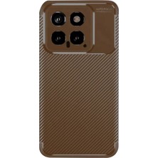 Esplendor Newface Xiaomi Mi 14T Kılıf Auto Focus Karbon Kapak - Kahverengi