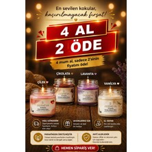 Zerneva 4'lü Kokulu Mum Seti - Avantajlı Paket (Çilek-Çikolata-Lavanta-Vanilya)