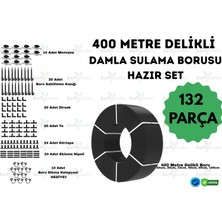 İrritime 400 Metre Kendinden Delikli Damla Sulama Borusu ve Sulama Seti