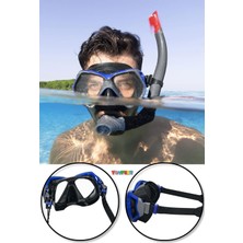 UltraMint Mavi Dominator Pro Snorkel Seti, Dalış Maskesi ve Yüzücü Gözlüğü (14+ Yaş)