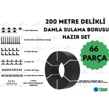 İrritime 200 Metre Kendinden Delikli Damla Sulama Borusu ve Sulama Seti