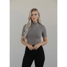 Hashtag Kadın Viskon Body Yarım Balıkçı Yaka Yarım Kol