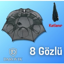 Darovik Balık Kapanı Şemsiye Tuzak 8 Göz Katlanır Yengeç Pinter