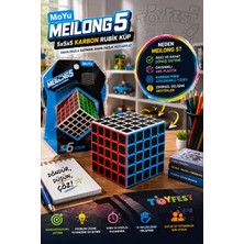 Toyfest Moyu Meilong 5X5X5 Karbon Rubik Küp Profesyonel Zeka Küpü Speed Cube Bulmaca Oyunu 6X6X6 cm