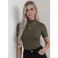 Hashtag Kadın Viskon Body Yarım Balıkçı Yaka Yarım Kol