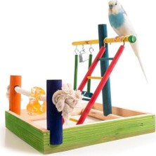 Penn-Plax Bird Life Ahşap Oyun Parkı, Muhabbet Kuşları ve Papağanlar Için Mükemmel, Küçük