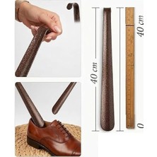 40 cm Metal Ayakkabı Çekeceği - Kahverengi Kırılmaz Sağlam Gövde, Kancalı Askı Tasarımı