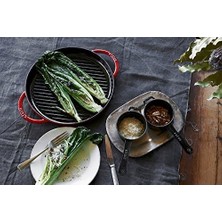Grill Pans Çift Kulplu Döküm Izgara Tava, Gri