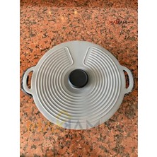 Silikon Tencere Kapağı, Tava Kapağı, Isı Koruyucu, Vakumlu Kapak, Muhafaza Kapağı (Gri, 20CM)